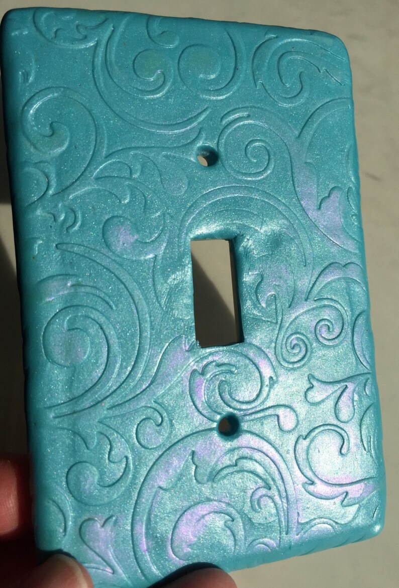 Beautiful light switch plate cover swirls of shimmering Etsy