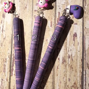 Refillable pink and lavender polymer clay pens great for arthritis stocking stuffers hostess gifts childrens gift teachers gift writers gift image 2