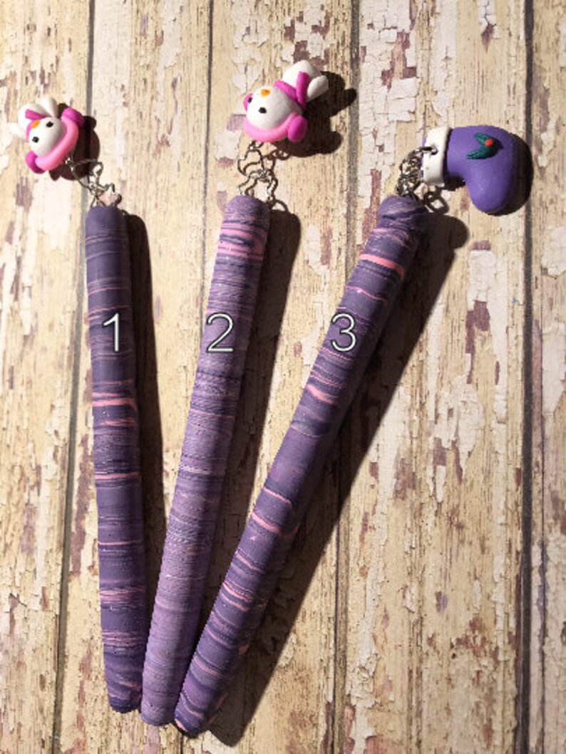 Refillable pink and lavender polymer clay pens great for arthritis stocking stuffers hostess gifts childrens gift teachers gift writers gift image 2