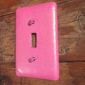 Pink glitter light switch plate Hot pink glitter toggle cover Single toggle cover Hot pink sparkle switchplate specialized custom orders image 4