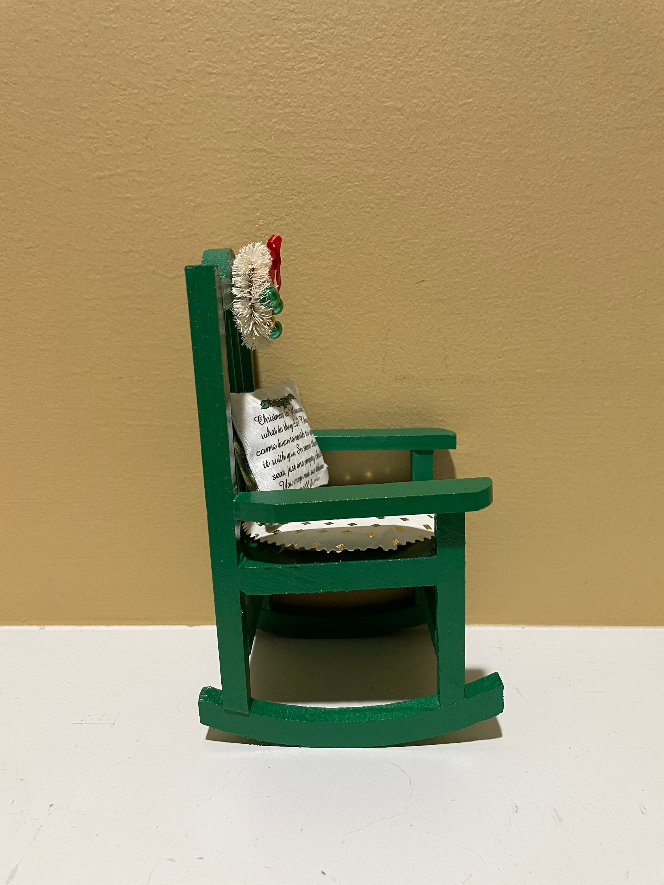 Christmas Memorial Chair Ornament Mini Wooden Rocking Chair With