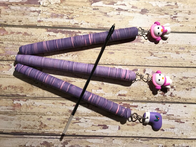 Refillable pink and lavender polymer clay pens great for arthritis stocking stuffers hostess gifts childrens gift teachers gift writers gift image 7