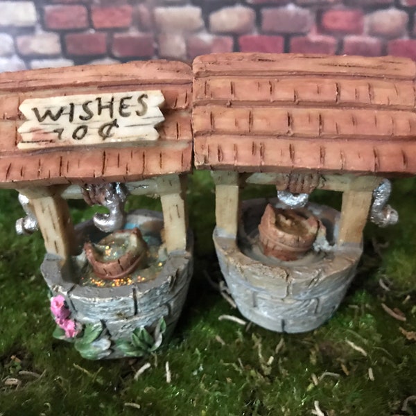 Miniature wishing well, fairy garden well, miniature fairy well, mini outdoor garden well, mini garden well, fairy supplies, sparkling water