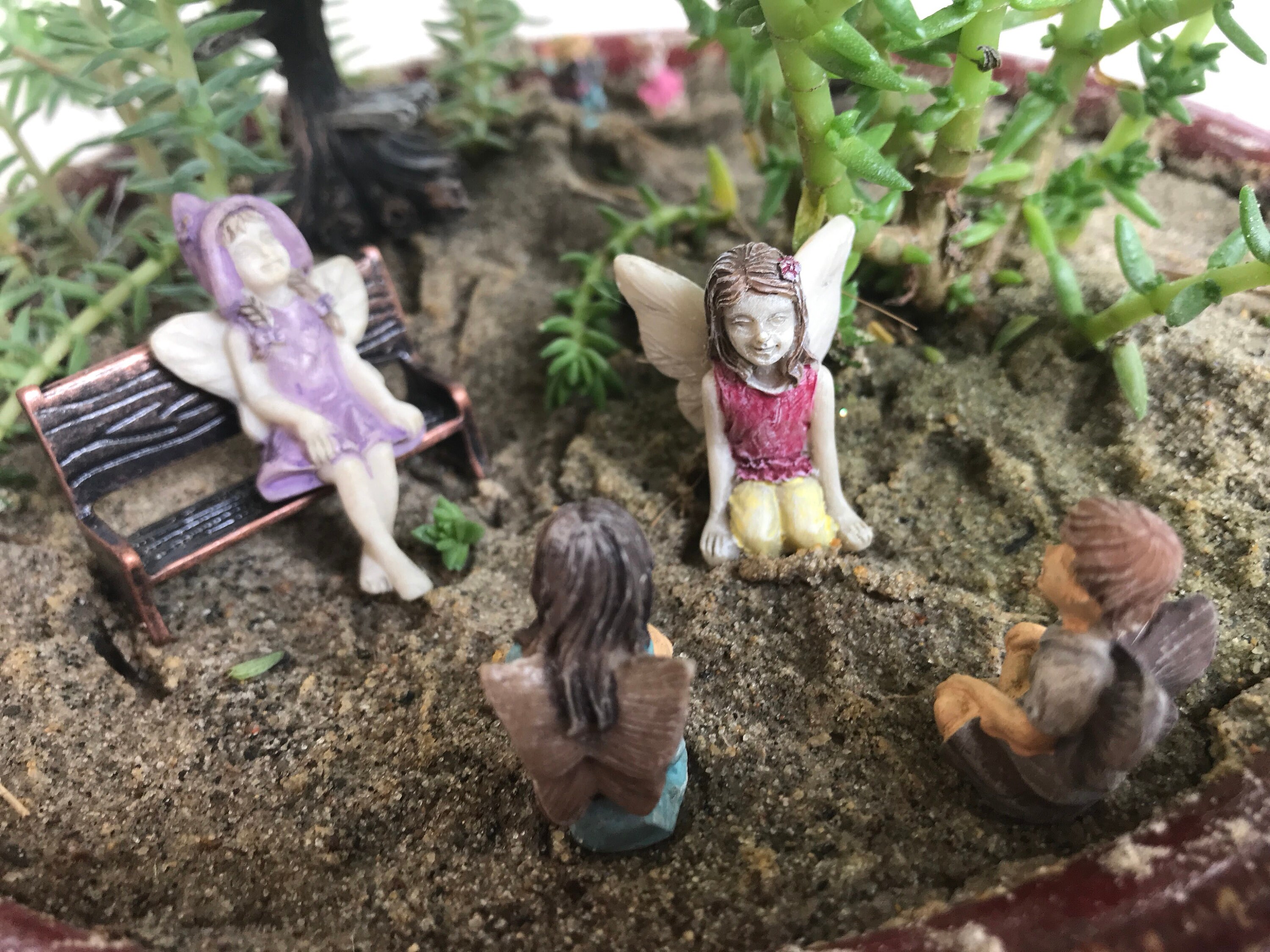 ミニチュアガーデン、妖精の庭、小さな妖精ベルのミニチュアガーデン