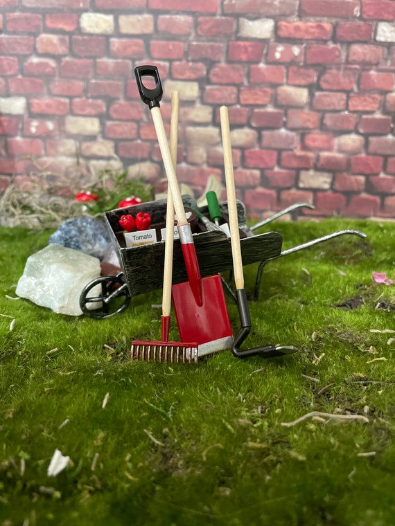 Lot De 6 Outils De Jardin Miniatures 1/12 – Accessoires Maison De Poupée Odoria – Bois Et Métal