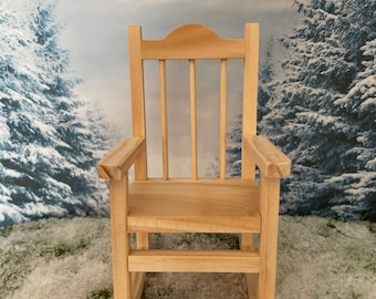 Miniature wooden rocking chair for crafting empty chair display Christmas and heaven display