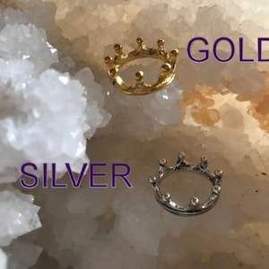 Fairy crown, tiny gold crown, tiny silver crown, miniature crown, fantasy garden crown, fairy supplies, container garden supplies