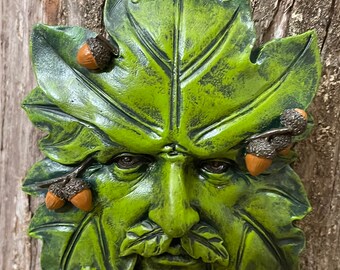 Greenman Hängeschild – Magischer Gartendekor Aus Kunstharz Mit Baummann-Motiv