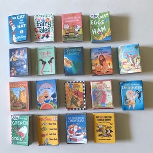 Mini livros de contos de fadas, miniaturas de livros infantis, favoritos de todos os tempos, grande variedade de casas de bonecas