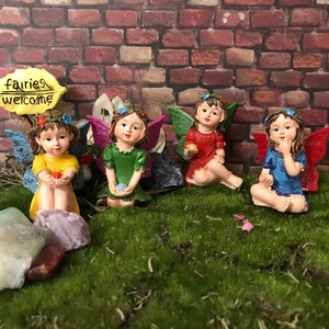 Miniature fairy garden fairy holding a cute gem four styles adorable fairy girls fairy garden fairy figurine