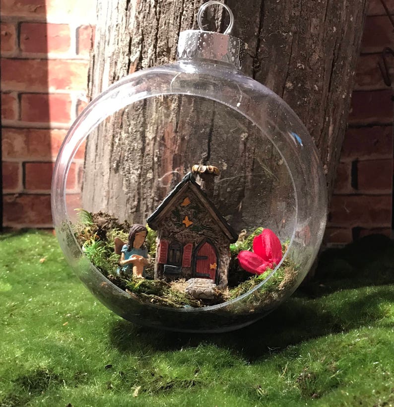 Fairy Garden ornament round plastic globe fairy terrarium Etsy