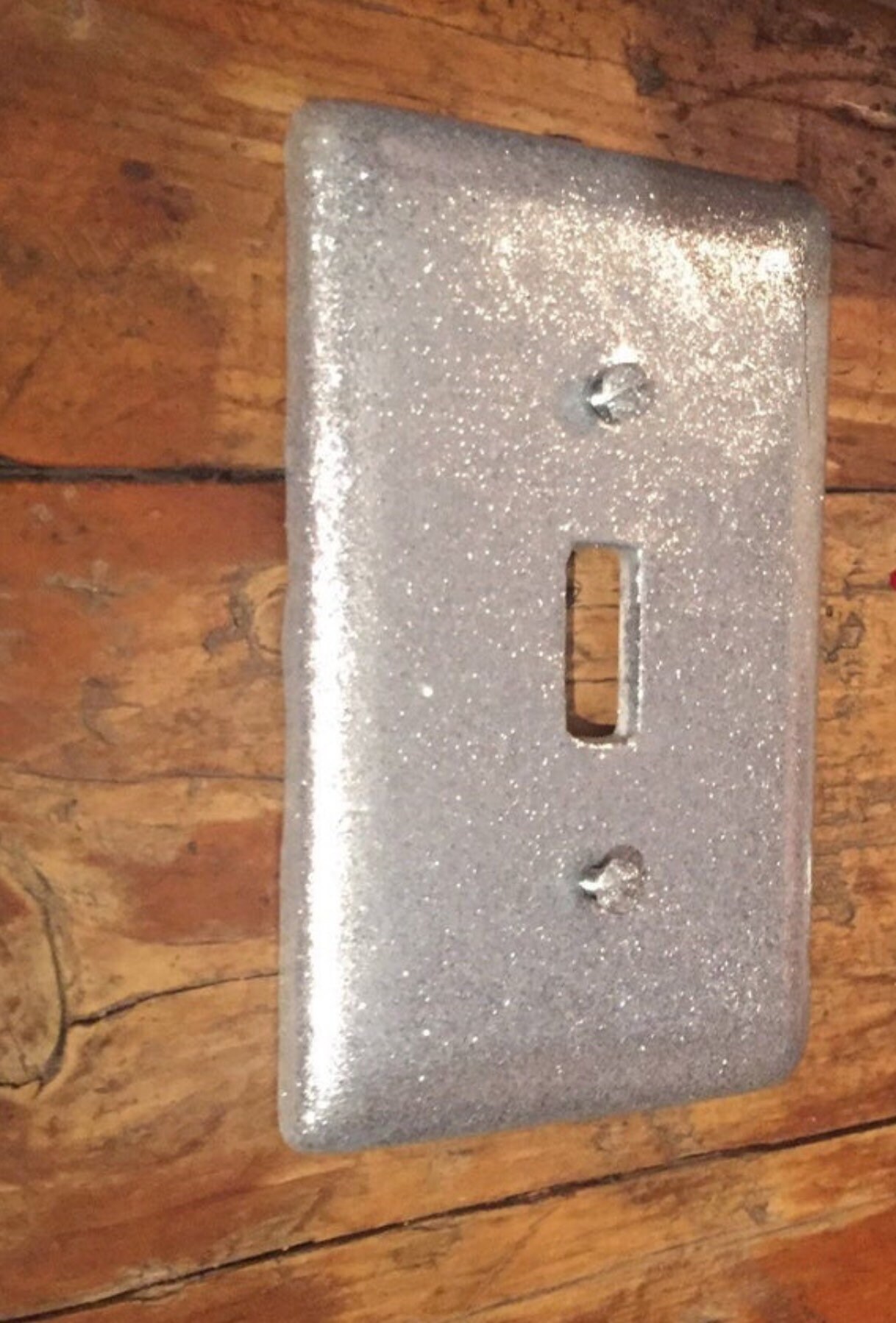 Silver glitter switch plate Silver glitter outlet cover Single Etsy