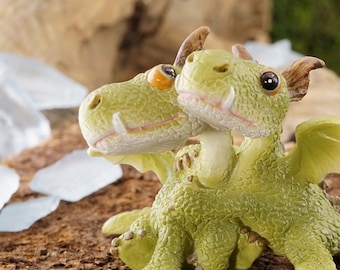 Dragones adorables, suministros para jardines de hadas, jardín encantado, dragones verdes en miniatura, accesorios para jardines en miniatura, dragones de hadas