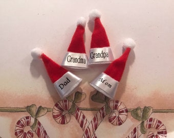 Personalization for Christmas in Heaven personalized miniature Santa hat for Christmas crafts Personalized Santa hat dollhouse miniatures