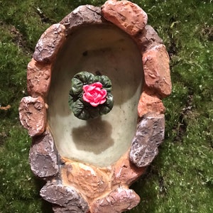 Fairy garden pond holds REAL water every fairy garden needs a pond and this lily pod pond is perfect!