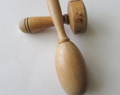 2 Antique Darners Wood Darning Egg Vintage Darner