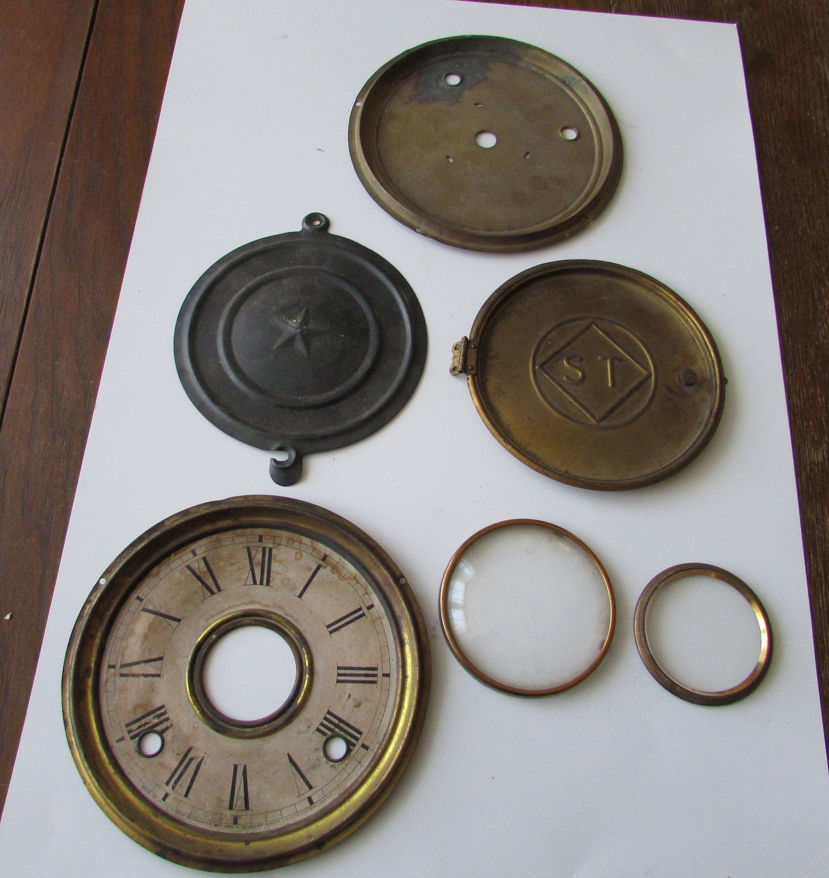 Vintage Lot Clock Face Back Glass Bezel Cover Part Parts Etsy