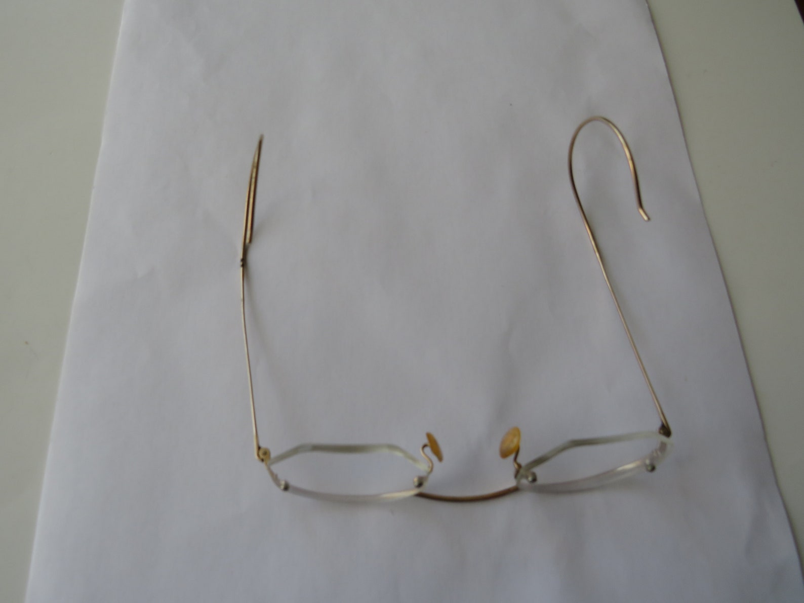 Antique Gold Filled Shuron Wire Frame Eyeglasses GF Pair