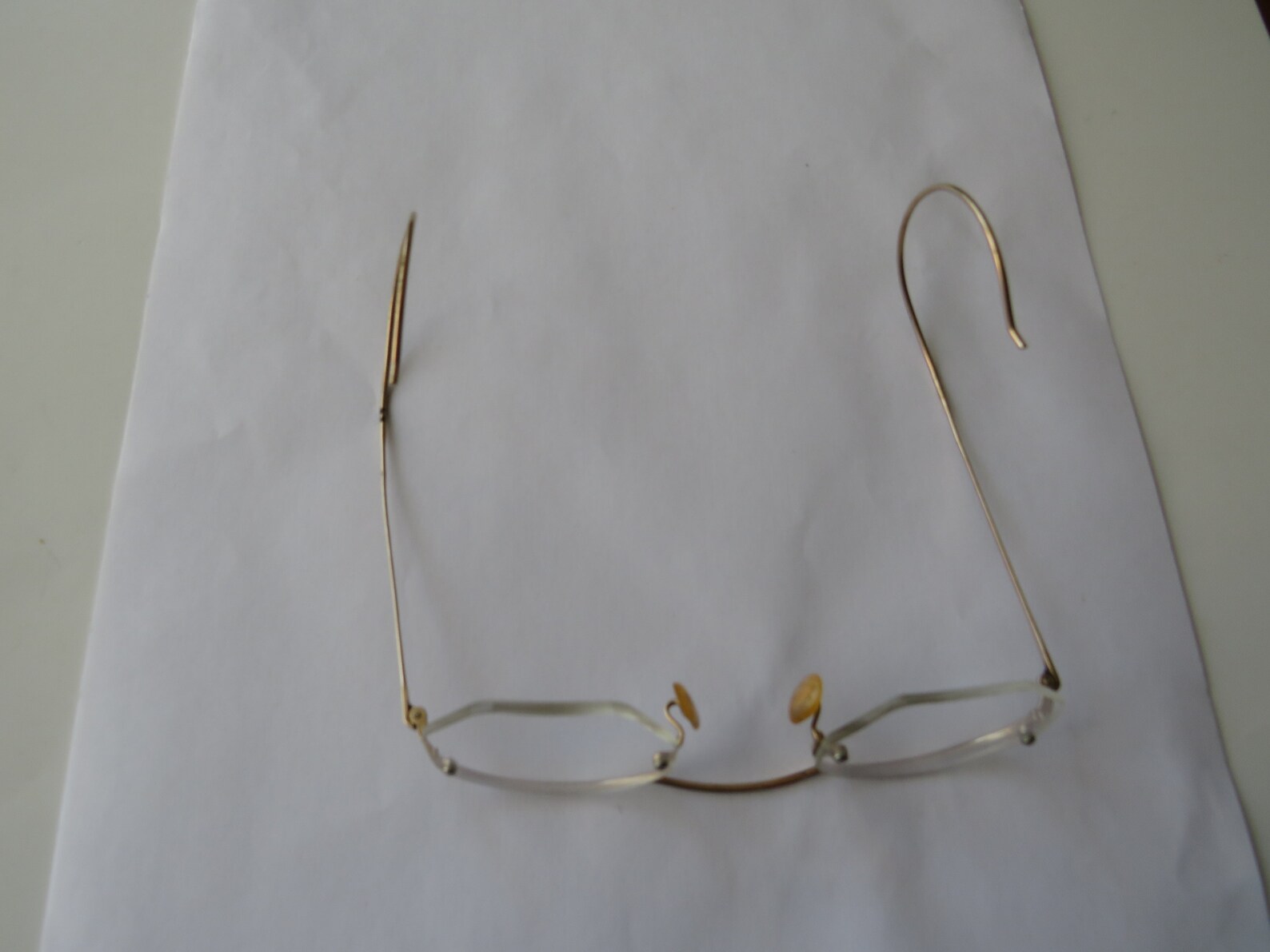 Antique Gold Filled Shuron Wire Frame Eyeglasses GF Pair