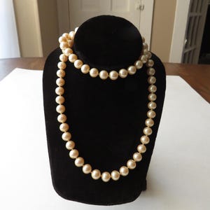 Vintage Miriam Haskell Faux Pearl Necklace Knotted Signed Wedding Bridal Bride