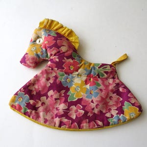 Antikes Pony Topflappen Blumen Print Vintage Topflappen