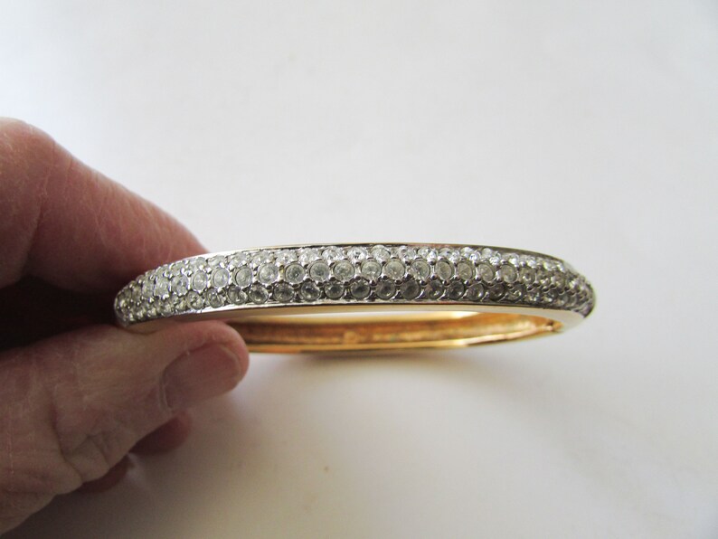 Vintage Swarovski Hinged Bracelet Bangle Rhinestones Sparkly Etsy