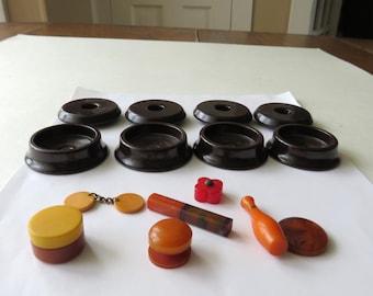 Lot Antique Bakelite Pieces Crafting Junk Destash Vintage