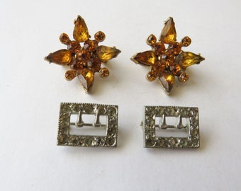 4 Vintage Small Rhinestone Pins Vintage Scatter Sparkly