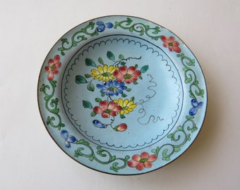 Vintage Cloisonne Small Dish Trinket