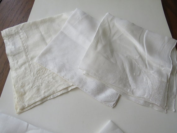 Lot 10 Antique White Hankies Vintage Handkerchief - image 2