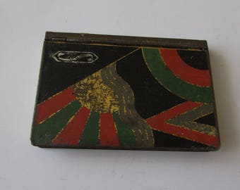 Vintage Shabby Art Deco Compact Rouge & Powder