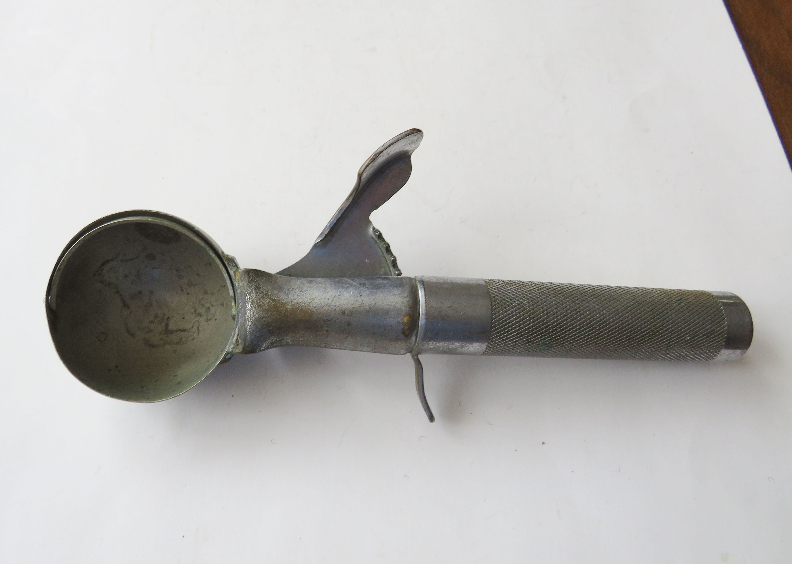 Vintage Cast Metal Ice Cream Scoop - Old Fashioned #12 Grey End 7 Inch