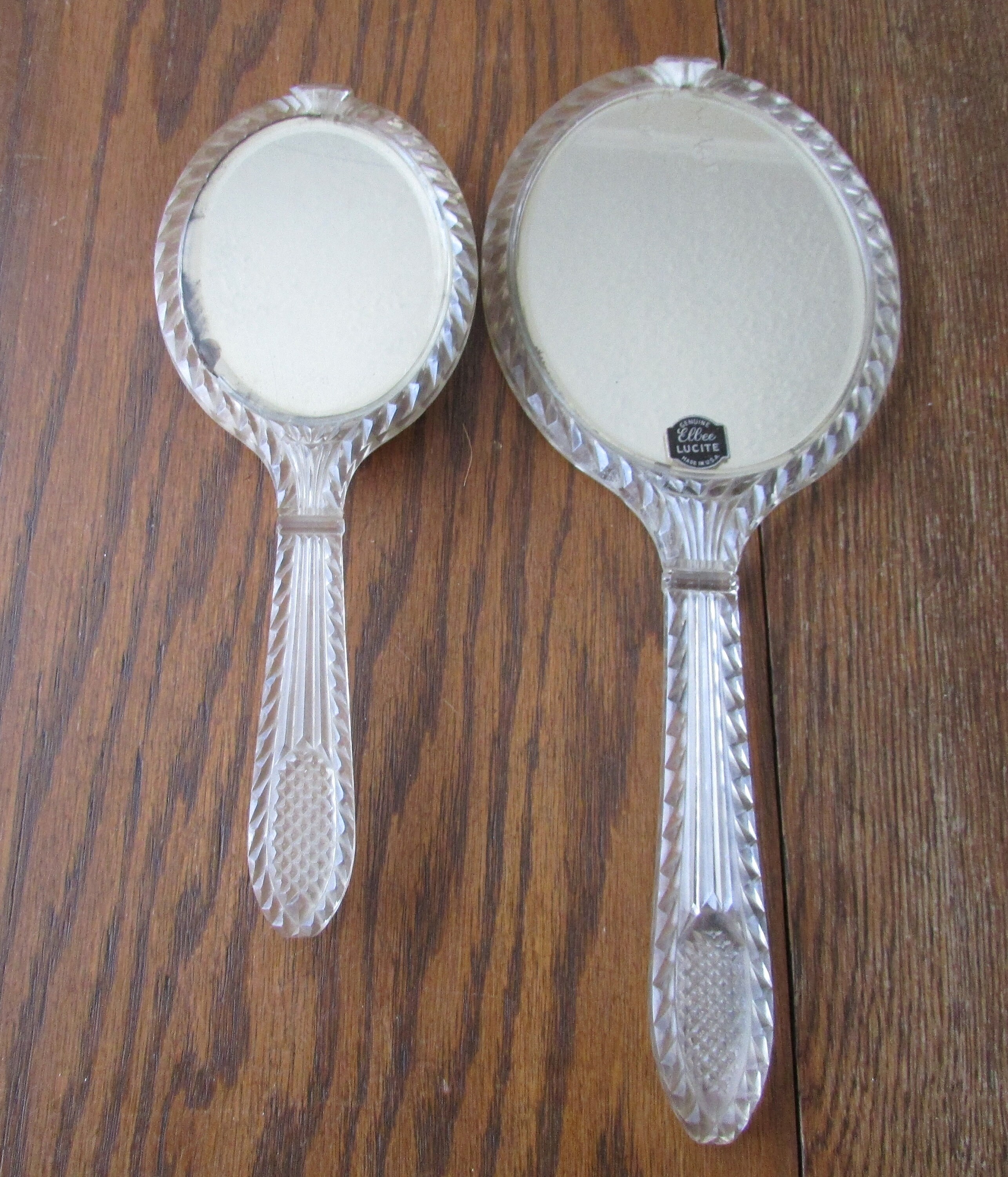 Vintage Lucite Brush & Mirror Set Genuine Elbee Lucite USA Tag Etsy