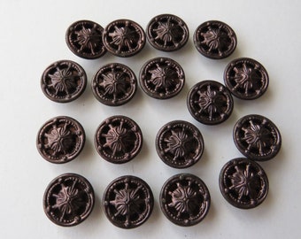 Lot Antique 17 Buttons Small Vintage Metal Button Set