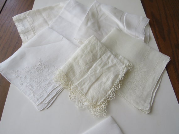 Lot 10 Antique White Hankies Vintage Handkerchief - image 3