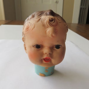 5.5 H VTG Creepy Doll Head, Composition Creepy Doll Head With Distressed  Glass Eyes, Spooky Halloween Doll Head, Halloween Decor 