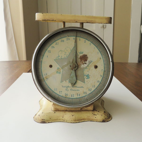 Antique Scale Shabby Vintage 30 Lbs