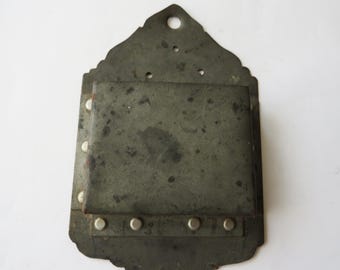 Antique Metal Match Holder Wall Vintage Hanging