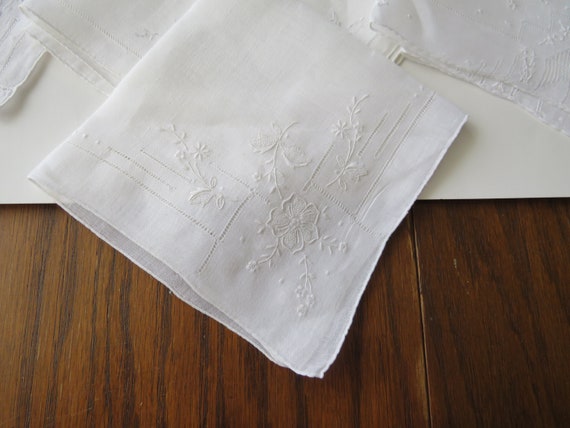 Lot 10 Antique White Hankies Vintage Handkerchief - image 5