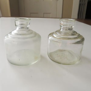2 Antique Ink Bottles Vintage
