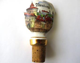Vintage Nurnberg Porcelain Bottle Stopper Cork