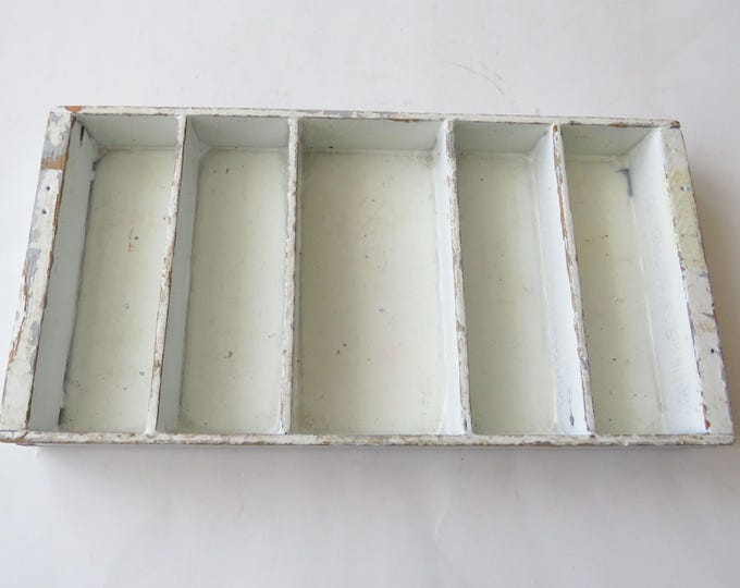 Vintage White Wood Divided Box Small Kraft Foods Antique - Etsy