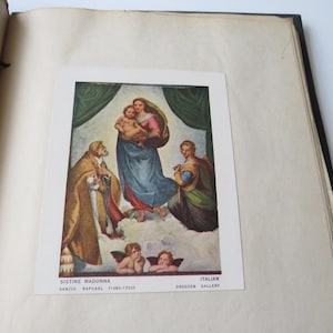 Antique Masters in Art Book Artist Information & Small Prints Teaching Notebook Vintage