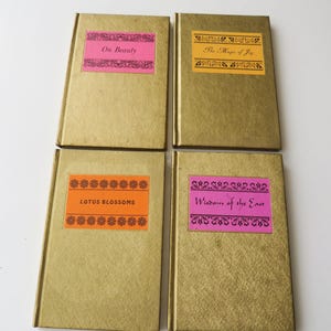 4 Vintage Small Books Haij=ku Poems Words of Wisdom Happy Thoughts