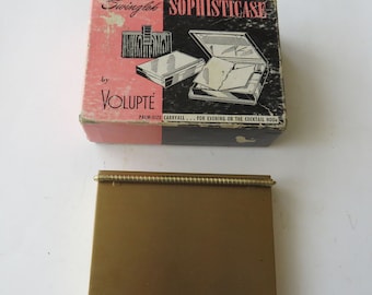 Antique Volupte Swinglok Sophisticase Small Clutch Purse Boxed Box Vintage Compact Evening