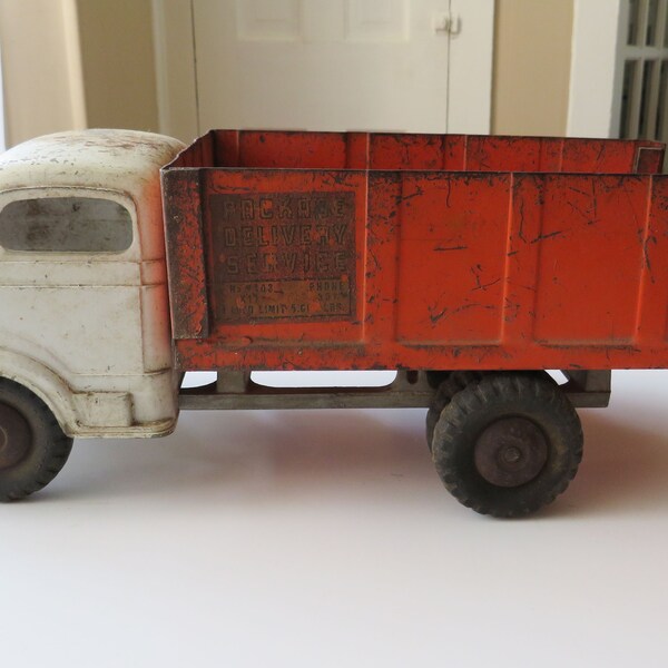 Vintage Structo Package Delivery Service Truck Toy Antique Shabby