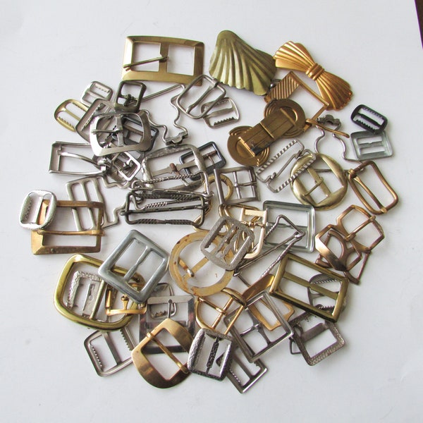 Vintage Lot 55 Metal Buckles Buckle Repurpose