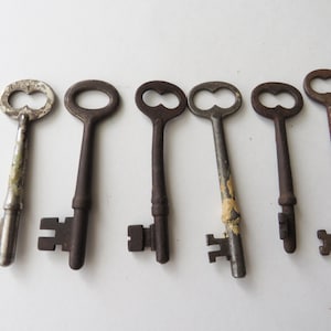Lot 6 Antike Skelett Schlüssel Groß Schlüssel Vintage