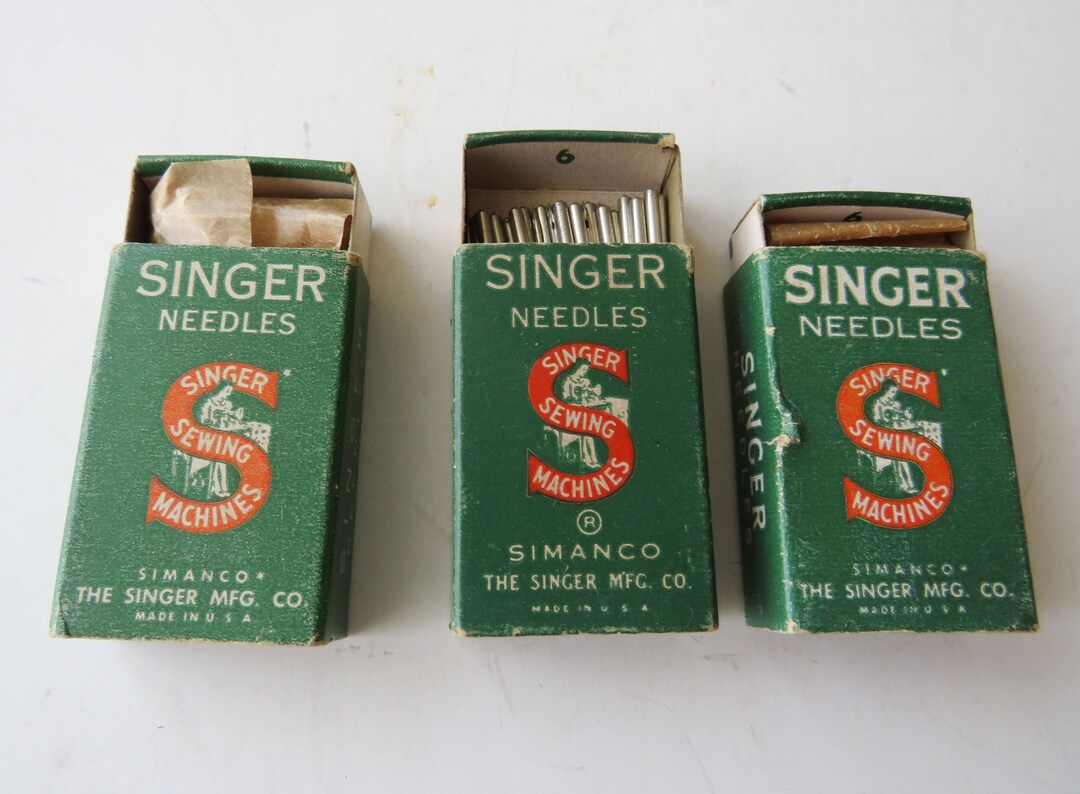 3 Vintage Singer Sewing Machine Needle Boxes Box With Needles Antique