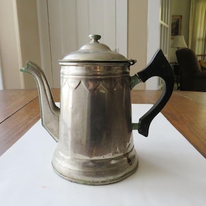 Antique Shabby Metal Coffee Pot Funky Garden Kitchen Dining Decor
